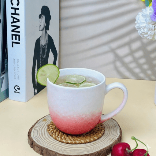 Ly sứ Bát Tràng đáy tròn men loang cao cấp in logo làm quà tặng doanh nghiệp B2B