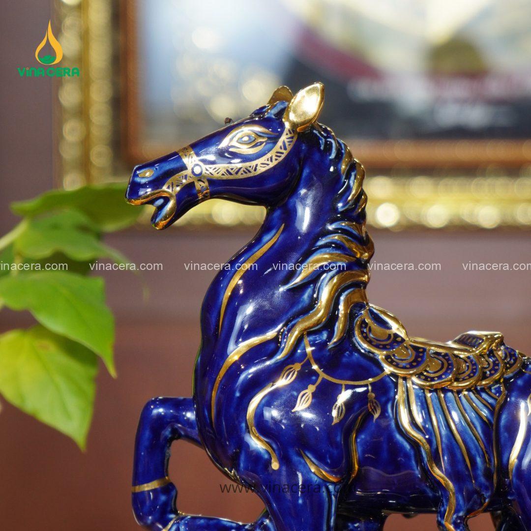 Tượng Ngựa Thanh Mã Vân Mao Vẽ Vàng Bát Tràng Cao Cấp Tượng Ngựa Thanh Mã Vân Mao Vẽ Vàng Bát Tràng Cao Cấp