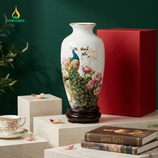 Bình Hoa Sứ Cao Cấp Vinh Hoa Phú Quý Vẽ Vàng – Quà Tặng Doanh Nghiệp
