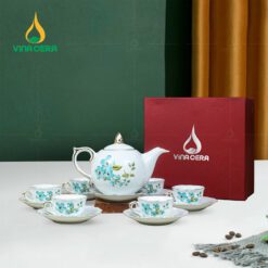 Bộ Trà Mẫu Đơn Hoa Xanh Chỉ Vàng - SVN BAT 22032407 Bộ Trà Mẫu Đơn Hoa Xanh Chỉ Vàng - SVN BAT 22032407