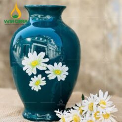 Mẫu Bình Hoa Men Xanh Lục Bảo Hoa Cúc