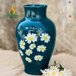 Mẫu Bình Hoa Men Xanh Lục Bảo Hoa Cúc