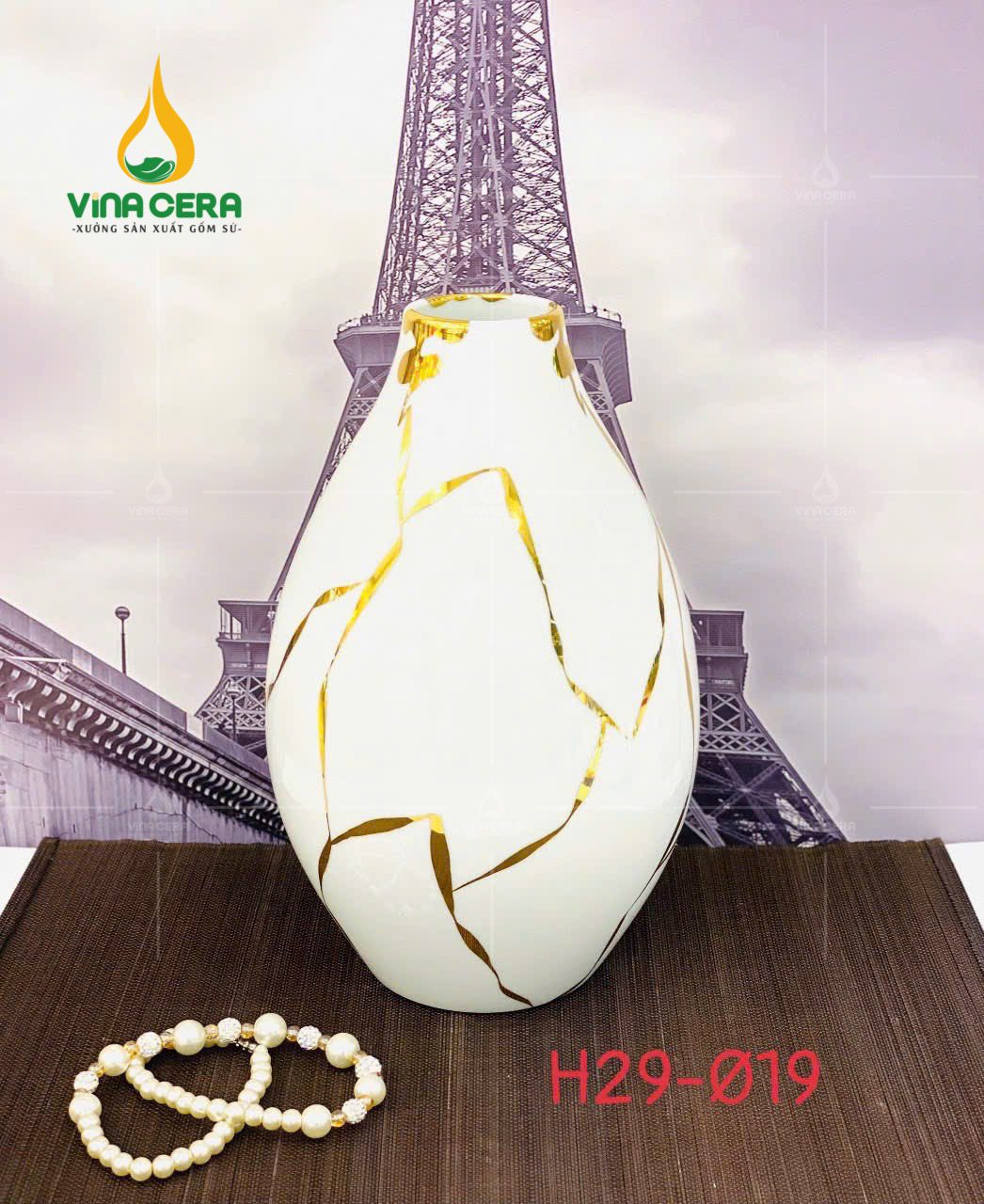 binh-hoa-su-trang-ve-vang-in-logo (38) Bình Hoa Sứ Trắng Vẽ Vàng