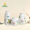 Bộ 3 Bình Hoa Vẽ Chim Trên Cành Hoa Sen
