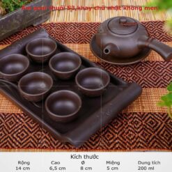 Bộ Trà Gốm Tử Sa Đen Quai Ngang Khắc Sen - SVN BAT 29032405 Bộ Trà Gốm Tử Sa Đen Quai Ngang Khắc Sen
