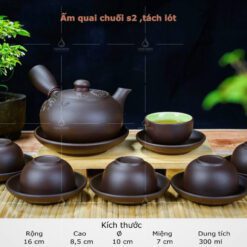 Bộ Trà Gốm Tử Sa Đen Quai Ngang Khắc Sen - SVN BAT 29032405 Bộ Trà Gốm Tử Sa Đen Quai Ngang Khắc Sen