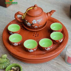 Bộ Trà Gốm Tử Sa Hoa Đào - SVN BAT 29032403 Bộ Trà Gốm Tử Sa Khắc Hoa Sen – SVN BAT 29032401