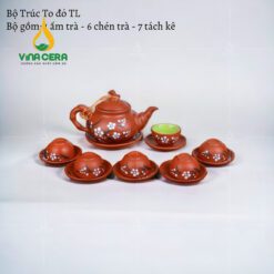 Bộ Trà Gốm Tử Sa Hoa Đào - SVN BAT 29032403 Bộ Trà Gốm Tử Sa Khắc Hoa Sen – SVN BAT 29032401