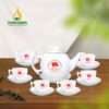 Bộ Ấm Trà Dáng Quai K Chỉ Xanh - SVN BAT 21032409 Bộ ấm trà dáng quai K chỉ xanh