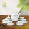 Bộ Trà Vuông Cao Chim Hạc Bạch Kim - SVN BAT 25032402 Bộ Trà Vuông Cao Chim Hạc Bạch Kim