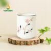 Ly Sứ Trụ Không Quai Vẽ Đào Hồng