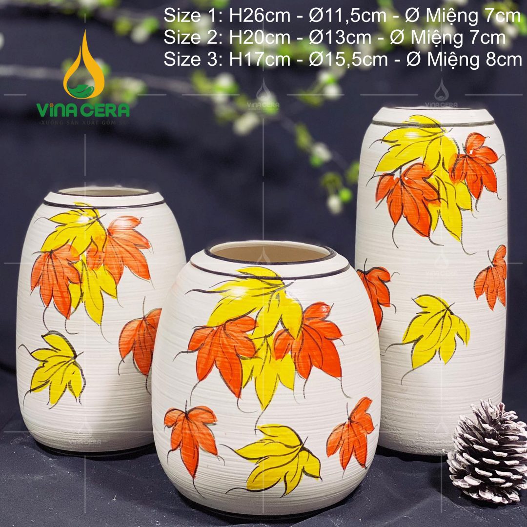 binh-hoa-gom-bat-trang-ve-la-vang (7) Bình Hoa Gốm Bát Tràng Vẽ Lá Vàng
