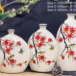 Bình Hoa Gốm Bát Tràng Vẽ Tay