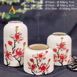 Bình Hoa Gốm Bát Tràng Vẽ Tay