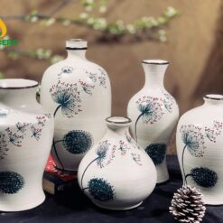 Bình Hoa Bát Tràng Vẽ Bồ Công Anh - SVN BH 11042401 Bình Hoa Bát Tràng Vẽ Bồ Công Anh