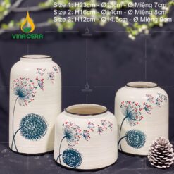 Bình Hoa Bát Tràng Vẽ Bồ Công Anh - SVN BH 11042401 Bình Hoa Bát Tràng Vẽ Bồ Công Anh