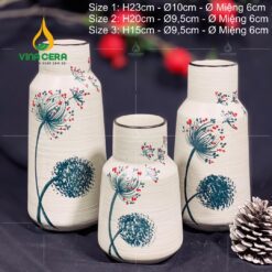 Bình Hoa Bát Tràng Vẽ Bồ Công Anh - SVN BH 11042401 Bình Hoa Bát Tràng Vẽ Bồ Công Anh