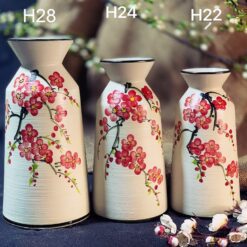 Bình Hoa Men Xước Vẽ Hoa Đào - SVN BH 11042402 Bình Hoa Men Xước Vẽ Hoa Đào