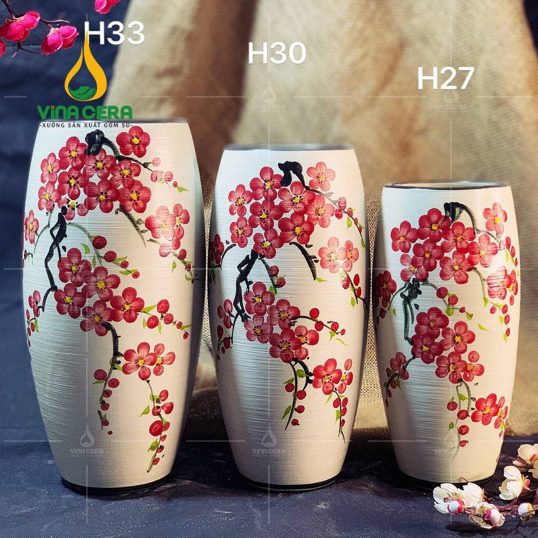 binh-hoa-gom-ve-hoa-dao (11) Bình Hoa Men Xước Vẽ Hoa Đào