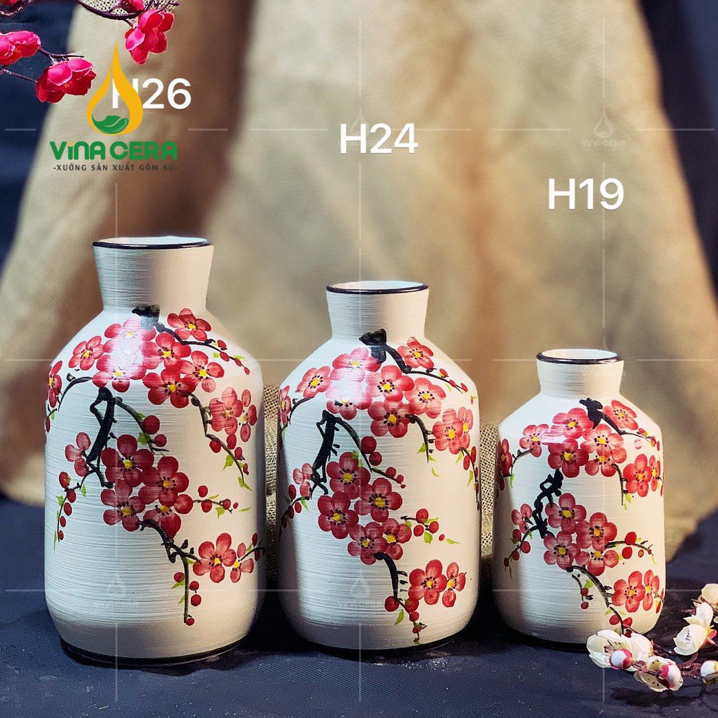 binh-hoa-gom-ve-hoa-dao (12) Bình Hoa Men Xước Vẽ Hoa Đào