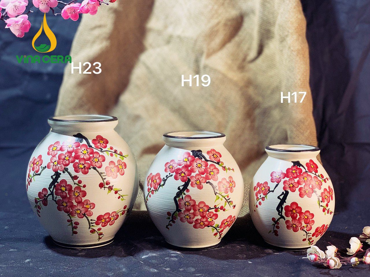 binh-hoa-gom-ve-hoa-dao (5) Bình Hoa Men Xước Vẽ Hoa Đào