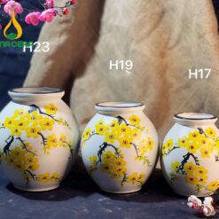 Bình Hoa Gốm Bát Tràng Vẽ Hoa Mai