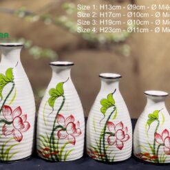 Bình Hoa Bát Tràng Vẽ Sen In Logo - SVN BH 10042401 Bình Hoa Bát Tràng Vẽ Sen In Logo