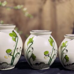 Bình Hoa Gốm Bát Tràng Vẽ Sen Chuồn