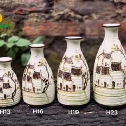 Bình Hoa Vẽ Tay Phố Cổ Xưa