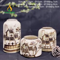 Bình Hoa Vẽ Tay Phố Cổ Xưa – SVN BH 15042402