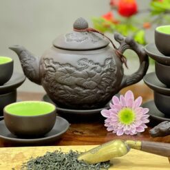 Bộ Trà Tử Sa Bát Tràng Hoa Châm - SVN BAT 01042401 Bộ Trà Tử Sa Bát Tràng Hoa Châm