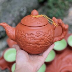 Bộ Trà Tử Sa Bát Tràng Hoa Châm - SVN BAT 01042401 Bộ Trà Tử Sa Bát Tràng Hoa Châm