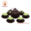Bộ Ấm Trà Bát Tràng Đắp Nổi Hoa Mẫu Đơn