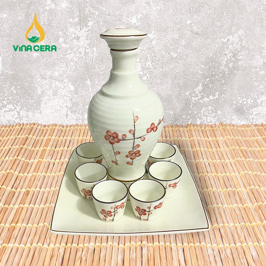 Bình-Rượu-Sứ-Trắng-Hoa-Đào-BR-0352324 Bình Rượu Sứ Trắng Hoa Đào BR-0352324