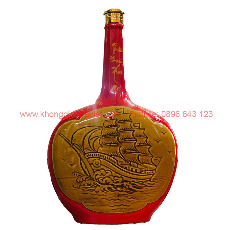 RM1.jpg Nậm Rượu Bát Tràng Men Đỏ Thuận Buồm Xuôi Gió BR-1352324