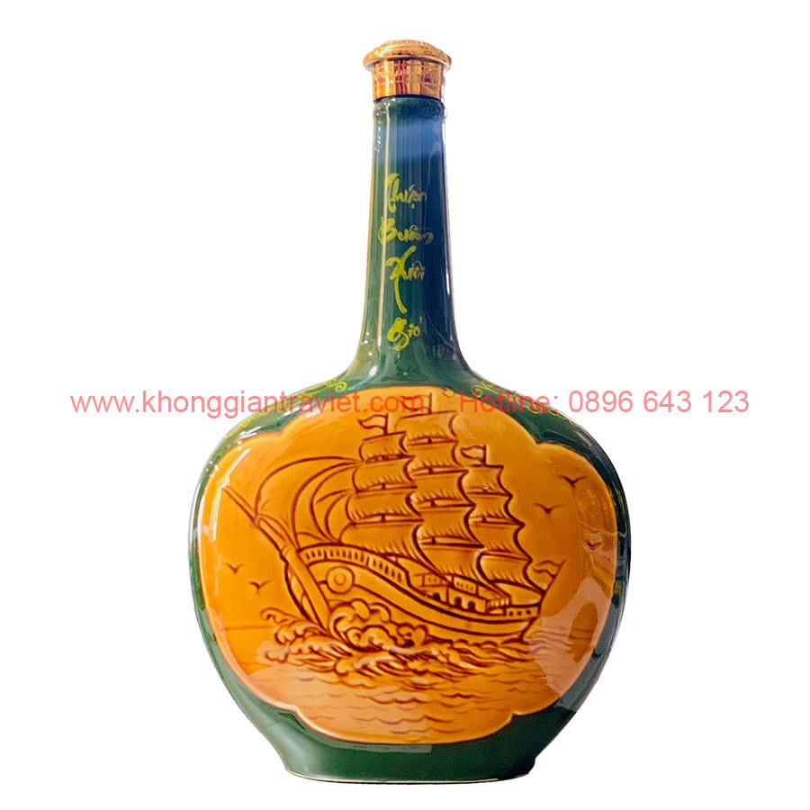 RM2.jpg Nậm Rượu Bát Tràng Men Xanh Thuận Buồm Xuôi Gió BR-1552324