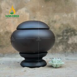Bình Bát Phật Giáo Men Nâu In Logo - BB 03052824 Bình bát Phật giáo men nâu