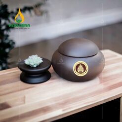 Bình Bát Phật Giáo Men Nâu In Logo - BB 03052824 Bình bát Phật giáo men nâu