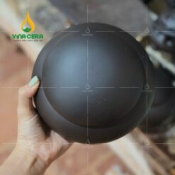 Bình Bát Phật Giáo Men Nâu In Logo - BB 03052824 Bình bát Phật giáo men nâu
