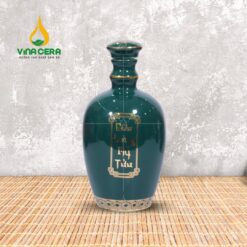 Bình Rượu Sứ Dáng Bầu Có Núm Tráng Men - SVN BR 03052401 Bình Rượu Sứ Dáng Bầu Có Núm Tráng Men