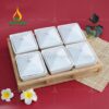 Bộ Khay Mứt Sứ 4 Hũ Hình Vuông Trắng KMS-0652324 Bộ Khay Mứt Sứ 4 Hũ Hình Vuông Trắng