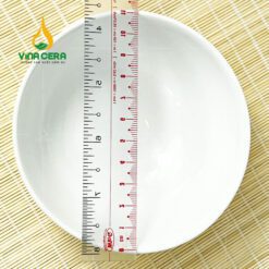 Chén cơm sứ trắng hoa xoắn ốc in logo