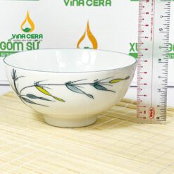 Chén Cơm Sứ Trắng Vẽ Trúc Chuồn - SVN BC 14052401 Chén cơm sứ trắng vẽ trúc chuồn