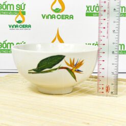 Chén Cơm Sứ Trắng Vẽ Hoa Thiên Điểu- SVN BC 14052407 Chén Cơm Sứ Trắng Vẽ Hoa Thiên Điểu