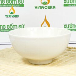 Chén Cơm Sứ Trắng Vẽ Hoa Thiên Điểu- SVN BC 14052407 Chén Cơm Sứ Trắng Vẽ Hoa Thiên Điểu