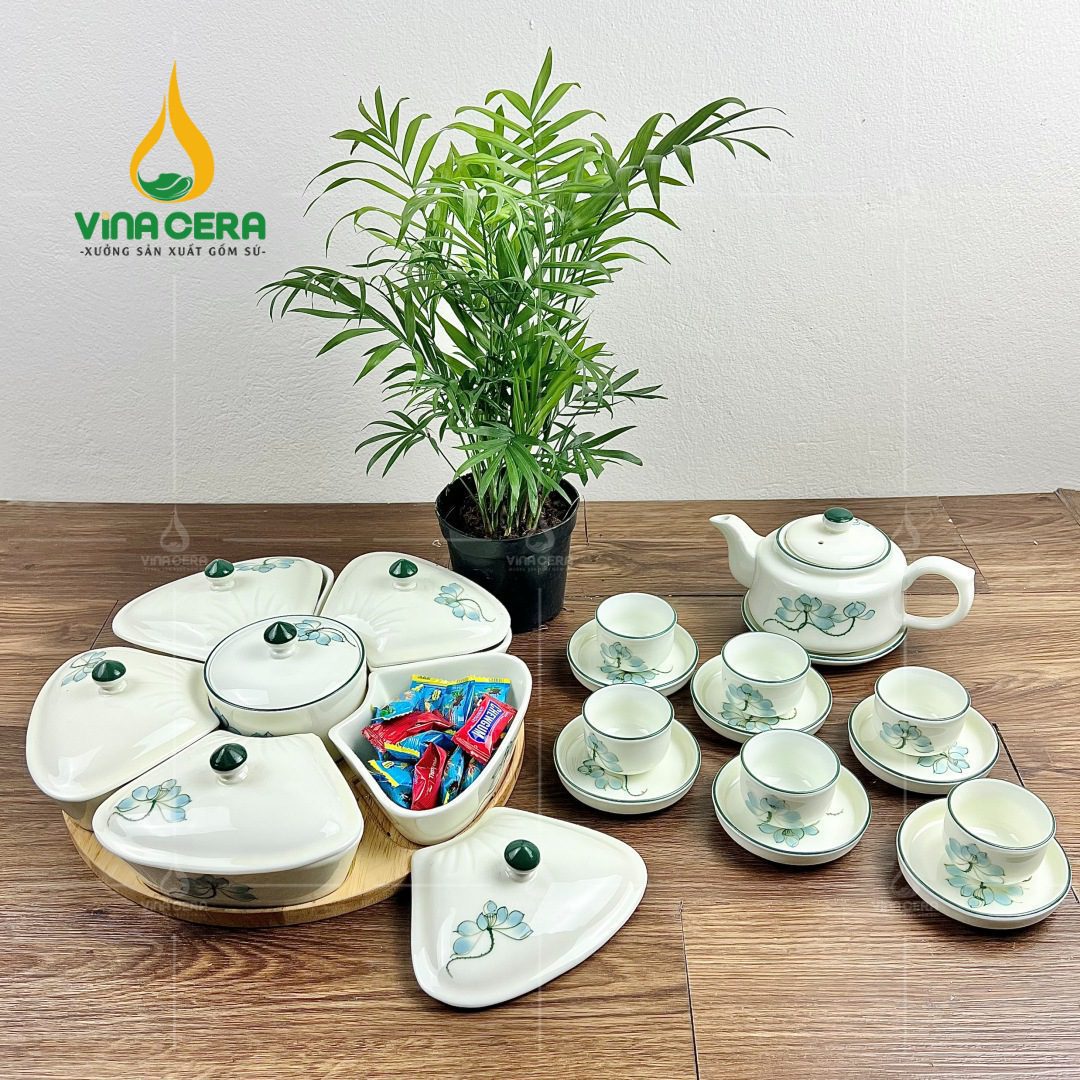 Khay Sứ Đựng Mứt Tết, Khay Mứt Tết In Logo, Quà Tết In Logo khay mứt sứ