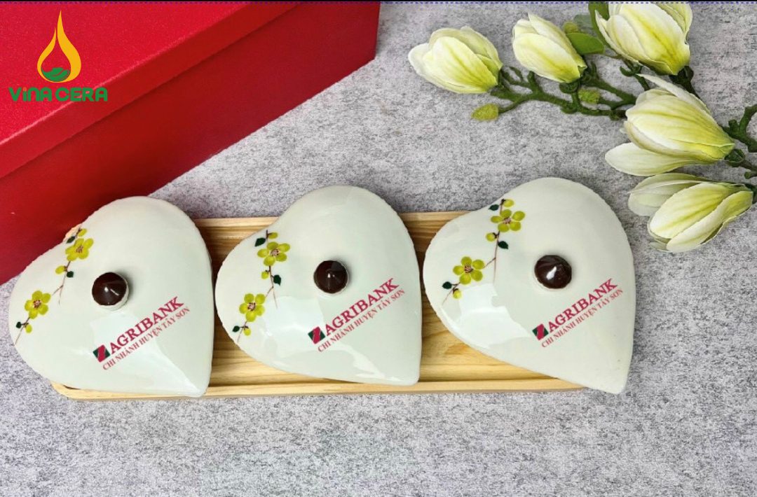 Khay Sứ Đựng Mứt Tết, Khay Mứt Tết In Logo, Quà Tết In Logo khay mứt sứ