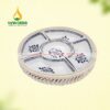 Khay Mứt Tết Sứ Trắng In Hoa Hồng - KMS-4752724 Khay mứt Tết sứ trắng in hoa hồng