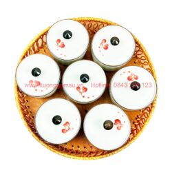 Bộ Khay Mứt Sứ Trắng 7 Hũ Tròn KMS-0952324 Bộ Khay Mứt Sứ Trắng 7 Hũ Tròn KMS-0952324