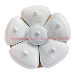 Khay Mứt Sứ Trắng Dáng Mai 5 Cánh – KMS-3052424